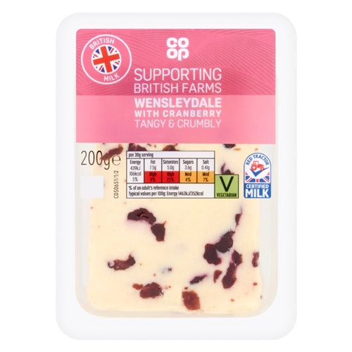 Co-op Wensleydale & Cranberry Wedge (200g)