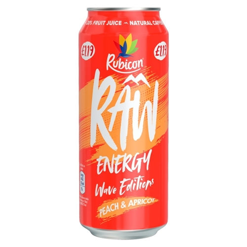 Rubicon Raw Energy Wave Peach & Mango (500ml)