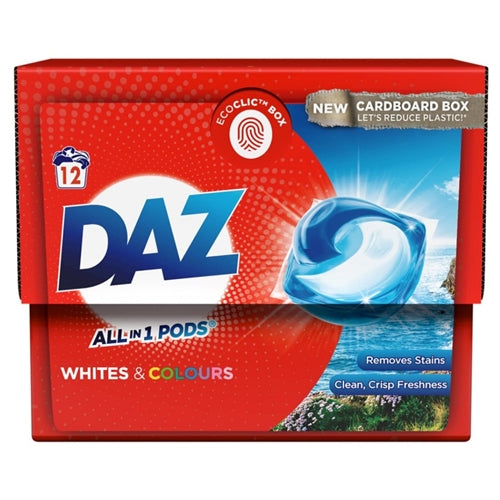DAZ All in 1 Pods Washing Liquid Capsules 12W, Whites & Colours