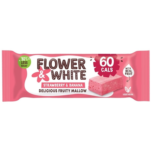 Flower & White Strawberry & Banana Dark Chocolate Bar (35g)
