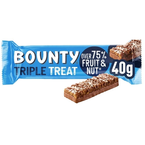 Bounty Triple Treat Fruit And Nut Chocolate Barz (40g)