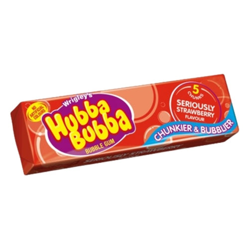 Hubba Bubba Seriously Strawberry Flavour Bubble Gum 5 Chunky Chews