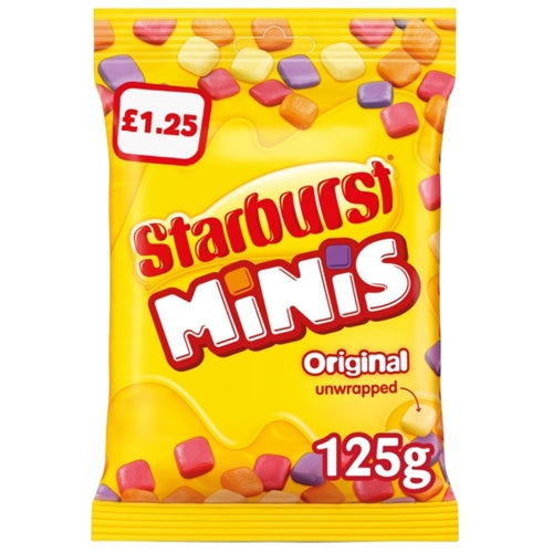 Starburst Minis Vegan Chewy Sweets Fruit Flavoured Treat Bag (125g)