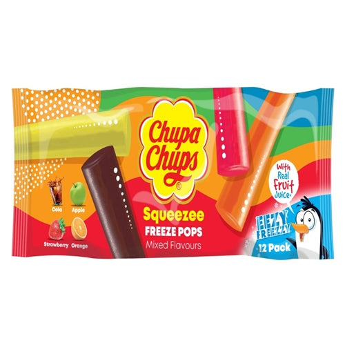 Chupa Chups Squeezee Freeze Pops Mixed Flavours (12 x 45ml)