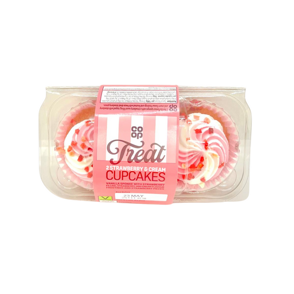 Co-op Strawberry & Cream Cupcakes (2pk)