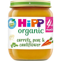 HiPP Organic Carrots, Peas & Cauliflower Baby Food Jar 4+ Months (125g)
