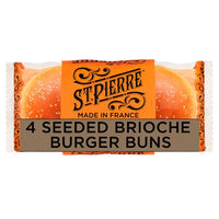 St Pierre 4 Seeded Brioche Burger Buns (180g)
