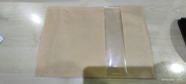 Brown paper bag with window L - 24cm x 16.7cm