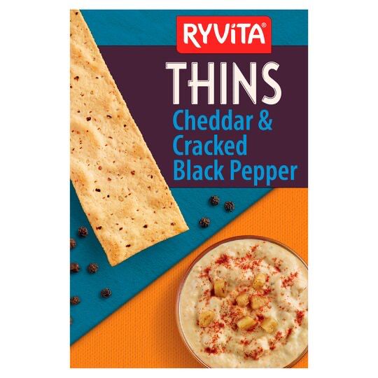 Ryvita Thins Cheddar Cheese & Black Pepper (125g)